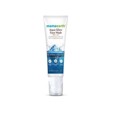 Buy Mamaearth Aqua Glow Face Wash With Himalayan Thermal Water and Hyaluronic Acid for Intense Hydration – 100ml-Purplle