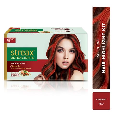 Buy Streax Ultralights Highlighting Kit - Vibrant- Red (40 gm+40 ml)-Purplle