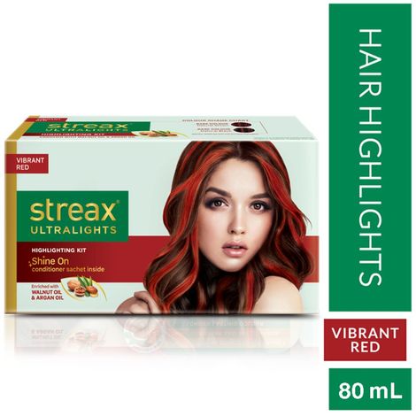 Buy Streax Ultralights Highlighting Kit - Vibrant- Red (80 ml)-Purplle