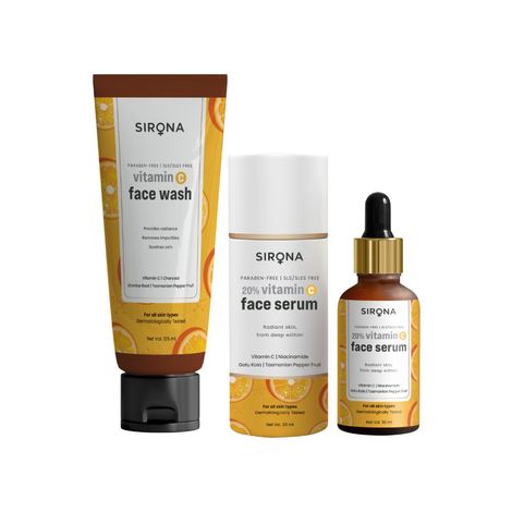 Buy Sirona Vitamin C Face Serum + Vitamin C Face Wash 2 Pcs-Purplle