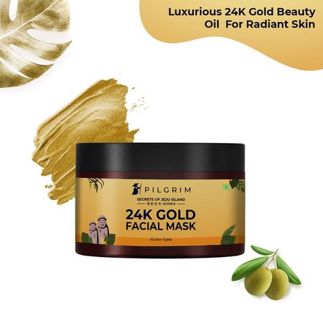 Buy Pilgrim 24K Gold Facial Mask | Enhances| Glow| Firms| Brightnes Skin (50 g)-Purplle