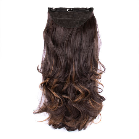 Buy STREAK STREET CLIP-IN 24" OUT CURL MIX BROWN HAIR EXTENSIONS-Purplle
