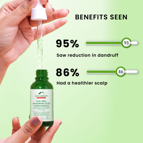 Alps Goodness Aloe Vera, Hyaluronic Acid & Ketoconazole Anti Dandruff Scalp  Serum For Dry Scalp (30 ml)