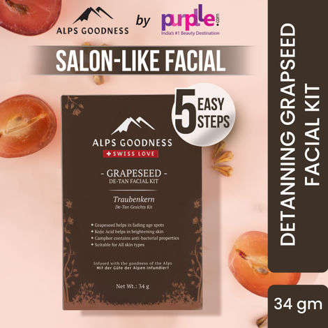 Buy Alps Goodness Grapeseed De-Tan Facial Kit (34 g)-Purplle