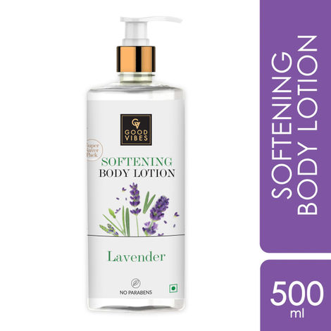 Buy Good Vibes Lavender Softening Body Lotion | Anti-Acne, Anti-Ageing | No Parabens, No Sulphates, No Animal Testing (400ml + 100 ml free)-Purplle