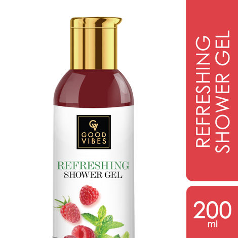 Buy Good Vibes Refreshing Shower Gel (Body Wash) - Raspberry & Peppermint (200 ml)-Purplle