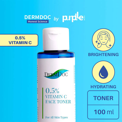 Buy DERMDOC by Purplle 0.5% Vitamin C Face Toner (100ml) Toner for All Skin Types | Alcohol Free Toner | Vitamin C for oily skin | Brightening toner-Purplle