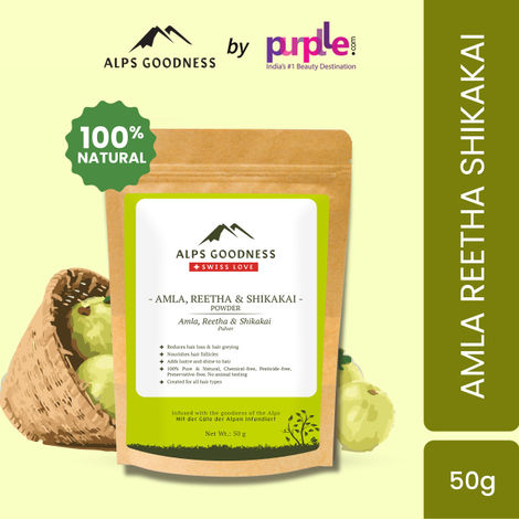 Buy Alps Goodness Amla Reetha & Shikakai(50 gm) | 100% Natural Powder | No Chemicals, No Preservatives, No Pesticides | Promotes Hair Growth| Hair Mask | Strenghtens Hair | For silky smooth hair-Purplle