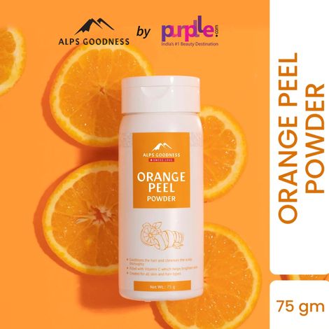 Buy Alps Goodness Powder - Orange Peel (75 g)| 100% Natural Powder | No Chemicals, No Preservatives, No Pesticides | Can be used for Hair Mask and Face Mask | Nourishes hair follicles| Glow Face Pack| Orange Peel Face Pack-Purplle