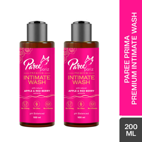 Buy Paree Pariz Premium Intimate Wash with Apple and Berry Extracts Liquid Wash for Women Prevent Itching and Dryness, Balance PH, 200ML (Combo of 2)-Purplle