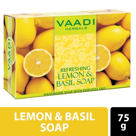 Buy Vaadi Herbals Refreshing Lemon and Basil Soap (75 gm)-Purplle