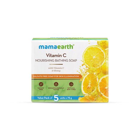 Buy Mamaearth Vitamin C Nourishing Bathing Soap With Vitamin C and Honey for Skin Illumination (5x75 g)-Purplle