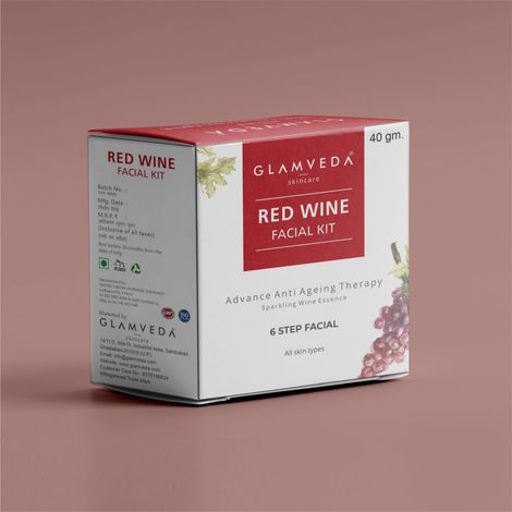 Buy Glamveda Red Wine Advance Anti Ageing Facial kit 40 gm-Purplle