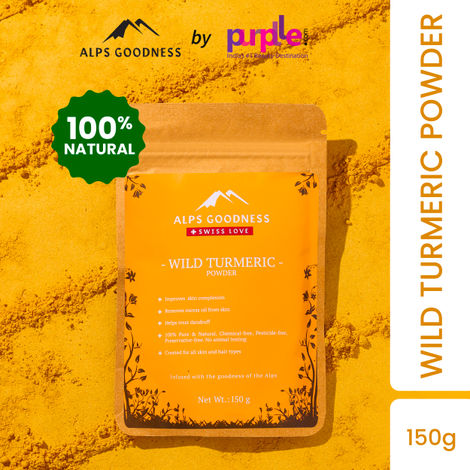 Buy Alps Goodness Powder - Kasturi Haldi (150 gm)| Kasturi Haldi Powder| Wild Turmeric powder| 100% Natural Powder | No Chemicals, No Preservatives, No Pesticides | Face Mask for Even Toned Skin | Face Mask for Glow-Purplle