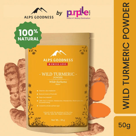 Buy Alps Goodness Powder - Wild Turmeric (50 gm)| Kasturi Haldi Powder| Wild Turmeric powder| 100% Natural Powder | No Chemicals, No Preservatives, No Pesticides | Face Mask for Even Toned Skin | Face Mask for Glow-Purplle