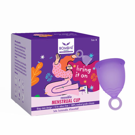 Buy Bombay Shaving Company Women Reusable Menstrual Cup: Stem for easy removal | Medium size | 100% Medical Grade Silicone | 12 hours protection | Sustainable 200 gm-Purplle
