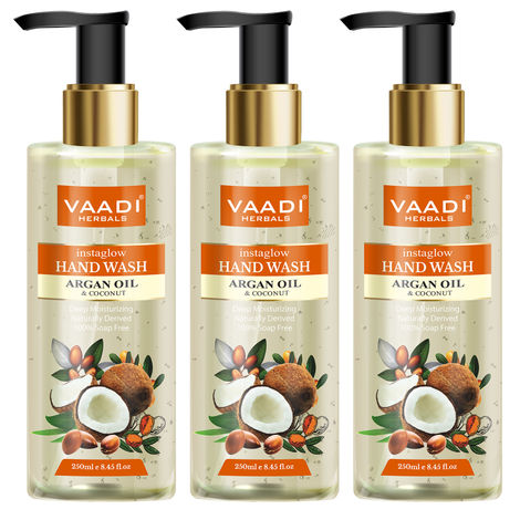 Buy Vaadi Herbals Pack of 3 Instaglow Argan Oil & Coconut Hand Wash (250 ml x 3)-Purplle
