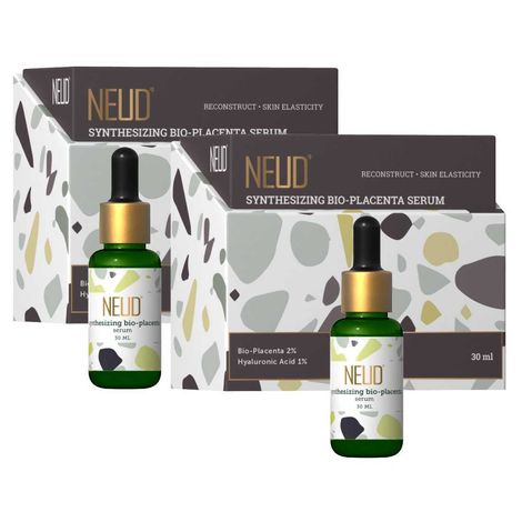 Buy NEUD Synthesizing Bio-Placenta Serum With Hyaluronic Acid and Advanced Skin Ingredients - 2 Packs (30 ml Each)-Purplle