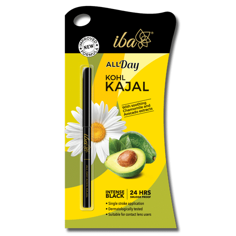 Buy Iba All Day Kohl Kajal, INTENSE Black l Smudge Proof l Waterproof l 24 hr Long Lasting l Vegan & Cruelty Free - 0.3 gm-Purplle