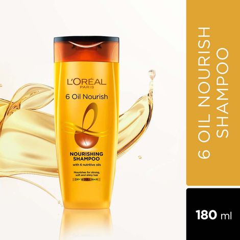 Buy L'Oreal Paris Shampoo, Moisturising & Hydrating, For Dull, Dry & Lifeless Hair, 6 Oil Nourish, 180 ml-Purplle