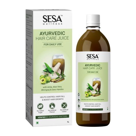 Buy Sesa Ayurvedic Hair Care Juice - for Hair Fall control & Hair Growth - with Bhringraj, Aloe Vera, Amla & Daru Haridra, 1L-Purplle