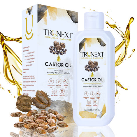 Buy TRUNEXT Cold Pressed Pure Castor Hair Oil For Hair Growth, (200 ml)-Purplle