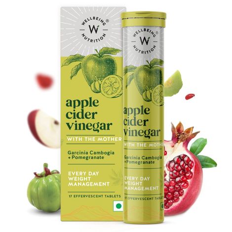 Buy Wellbeing Nutrition Apple Cider Vinegar with Garcinia Cambogia | Effective Weight Management, Gut Health and Skin Glow (17 Effervescent Tablets)-Purplle