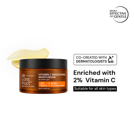 Buy Deconstruct Vitamin C Brightening Moisturizer | 2% Vitamin C + 0.5% Ceramide Complex | For Dull Skin (50 gm)-Purplle