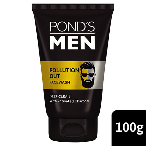 Buy Pond's Men Pollution Out Activated Charcoal Deep Clean Facewash, 100 g-Purplle