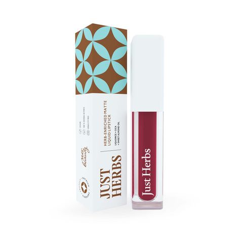 Buy Just Herbs Ayurvedic Creamy Matte Long Lasting Liquid Lipstick, Lightweight & Hydrating Lip Colour with Liquorice & Sweet Almond Oil - Plum Rose-Purplle
