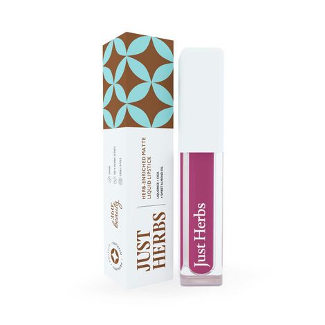 Buy Just Herbs Ayurvedic Creamy Matte Long Lasting Liquid Lipstick, Lightweight & Hydrating Lip Colour with Liquorice & Sweet Almond Oil - Fuchsia Pearl-Purplle