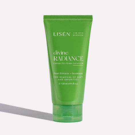 Buy LISEN Divine Radiance Cream To Foam Cleanser, 120 ML Formulated with Pearl Extracts + Ceramides for Removal of Dirt and Impurities (Women & Men)-Purplle