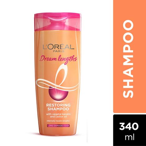 Buy L'Oreal Paris Shampoo, Nourishes, Repair & Shine, For Long and Lifeless Hair, Dream Lengths,A 396 ml-Purplle