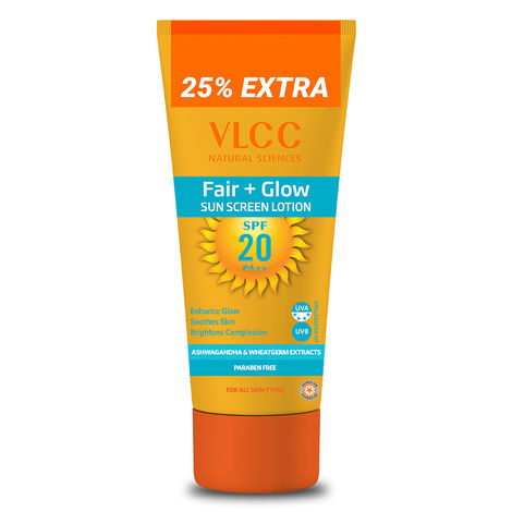Buy VLCC Fair+Glow Sun Screen Lotion SPF20 (125 ml)-Purplle