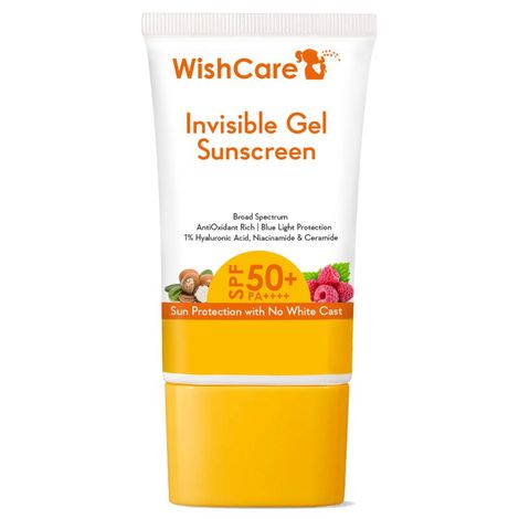 Buy WishCare Invisible Gel Sunscreen SPF 50+ PA++++ -Broad Spectrum with No White Cast-Purplle