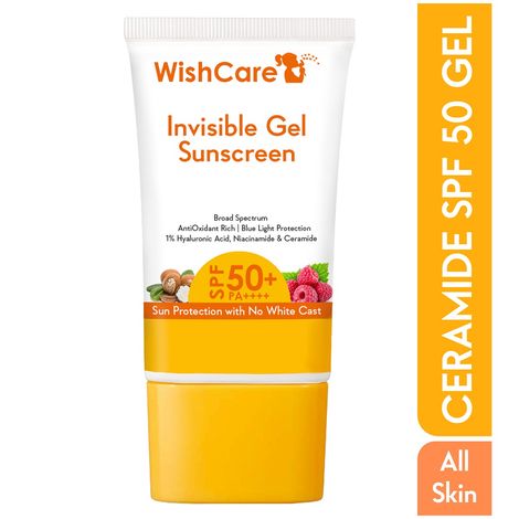 Buy WishCare Invisible Gel Sunscreen SPF 50+ PA++++ -Broad Spectrum with No White Cast - 50 gm-Purplle