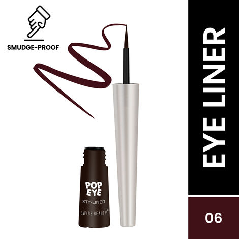 Buy Swiss Beauty Pop Eye Sty-Eyeliner 06 Mud Brown (4.5ml)-Purplle