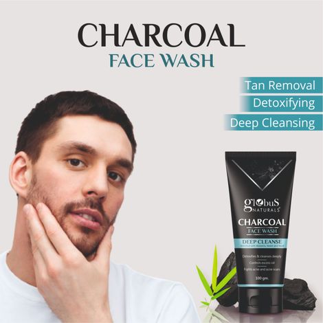 Buy Globus Naturals Charcoal Face Wash Deep Cleanse Enriched withA AloeveraA ,Neem &A BasilA forA Detoxifies & cleanses deeply , control excess oil, Fight acne and Acne scars Face WashA (100 gm)-Purplle