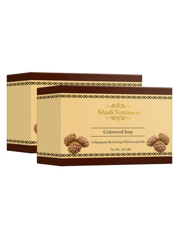 Buy Khadi Nutriment Cedarwood Soap, 125 gm (Pack of 2)-Purplle