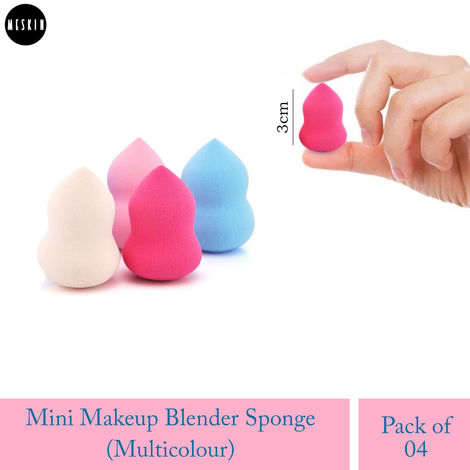 Buy MeSkin Mini Beauty Blender Sponge Pack of 4 Pcs ,Makeup Cosmetic Sponge Foundation Powder Sponge Beauty Tools & Women Accessories (Assorted Colors)-Purplle