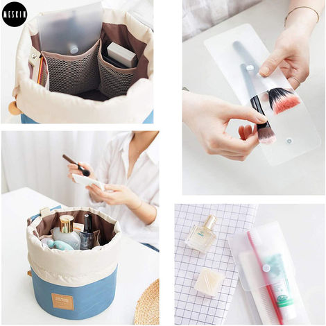 drawstring pouch bucket barrel cosmetic makeup bags travel organizer SUMBABO Bag for Women Cosmetic Pouch Handbag Toilet Bag