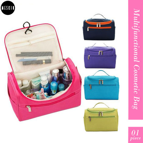 MeSkin Essentials Multifunctional Cosmetic Bag with Hook for Travelling ,  Makeup Organizer Storage Bag (Assorted Colors)