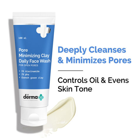 Buy The Derma Co.Pore Minimizing Clay Daily Face Wash with 1% Niacinamide & 2% PHA for Open Pores (100 ml)-Purplle