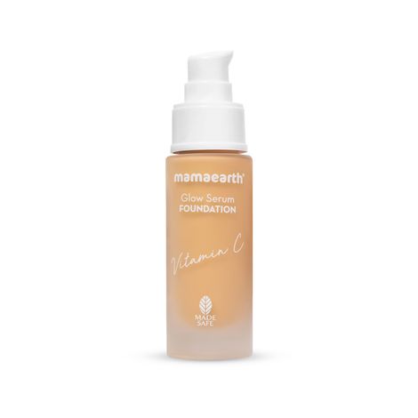 Buy Mamaearth Glow Serum Foundation with Vitamin C & Turmeric for 12-Hour Long Stay- 03 Nude Glow (30 ml)-Purplle