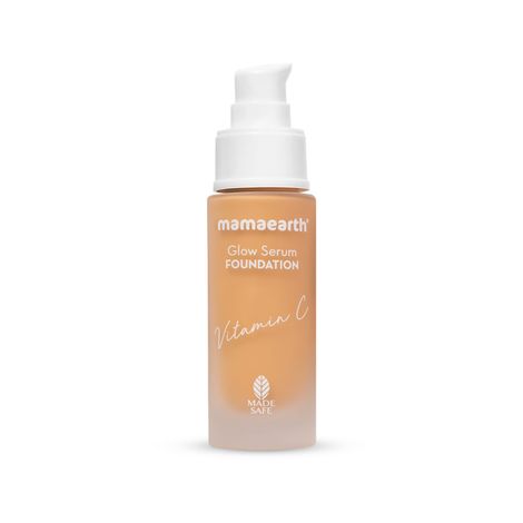 Buy Mamaearth Glow Serum Foundation with Vitamin C & Turmeric for 12-Hour Long Stay- 04 Sand Glow (30 ml)-Purplle