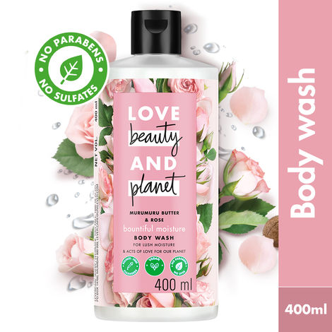 Buy Love Beauty & Planet Natural Murumuru Butter and Rose Sulfate Free Body Wash, 400 ml-Purplle