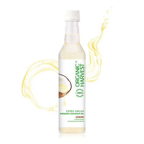 Buy Organic Harvest Cold Pressed Extra Virgin Organic Coconut Oil For All Types of Hair, Skin-Purplle