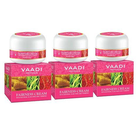 Buy Vaadi Herbals Fairness Cream Saffron, Aloe Vera & Turmeric Extracts (30 g) (Pack of 3)-Purplle