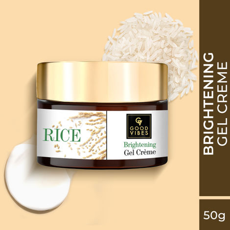 Buy Good Vibes Rice Brightening Gel Creme | Glass skin, Korean skin, Rice water (50 g)-Purplle