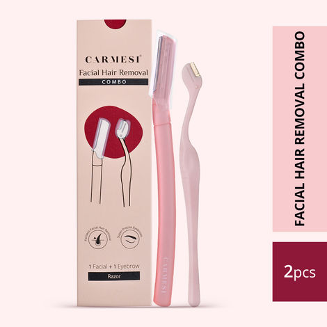Buy Carmesi Natural Facial Hair Removal Combo | 1 Facial Razor & 1 Eyebrow Razor-Purplle